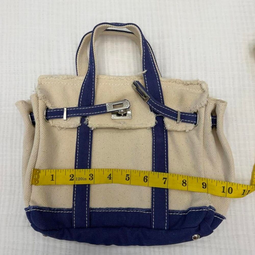 sunwin mini boatkin natural & navy canvas tote bag - Picture 4 of 8